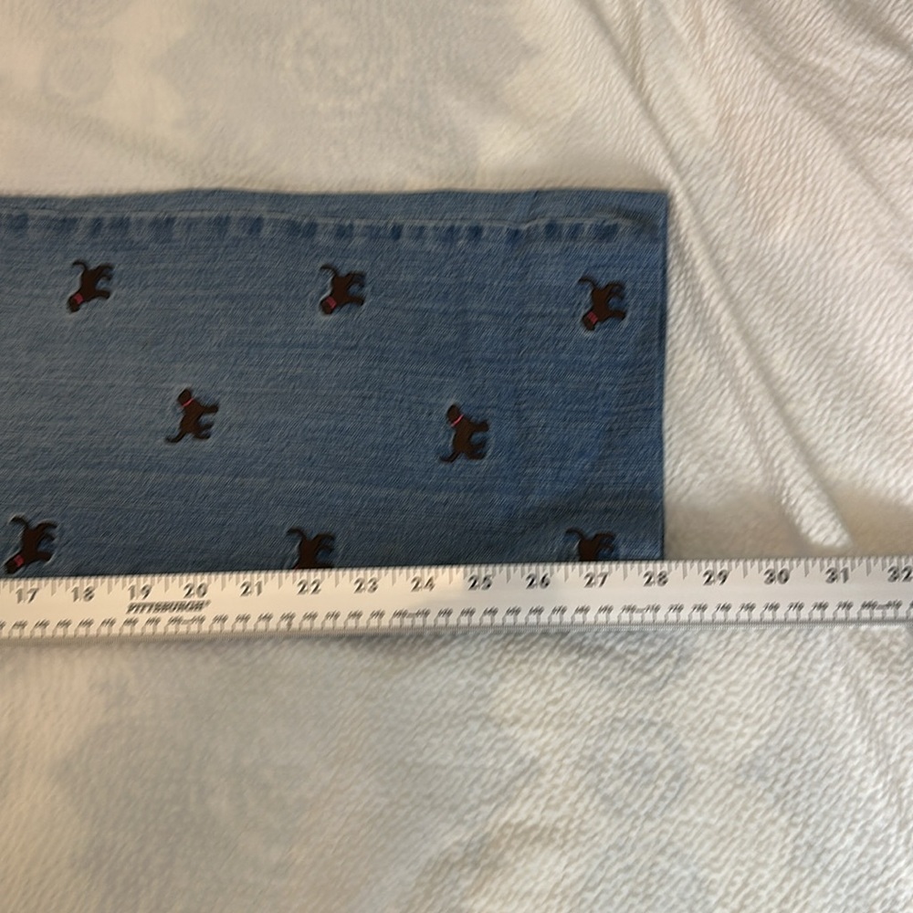 Lilly Pulitzer Blue Straight Leg Jeans with Unique‎ Print - Picture 6 of 7